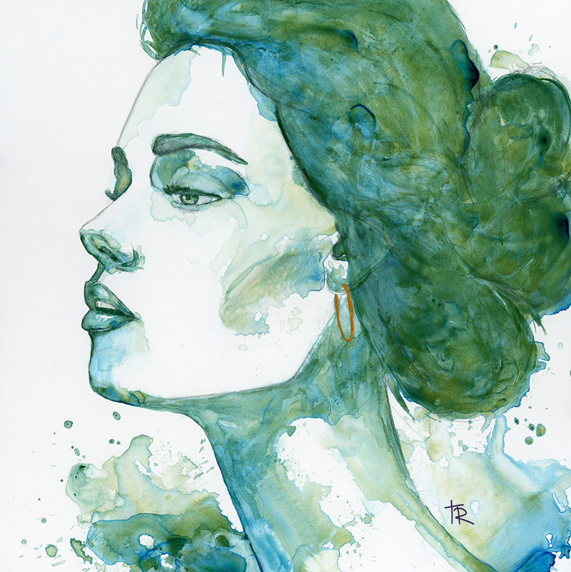 Original Watercolor Portrait by Tara Rochelle.