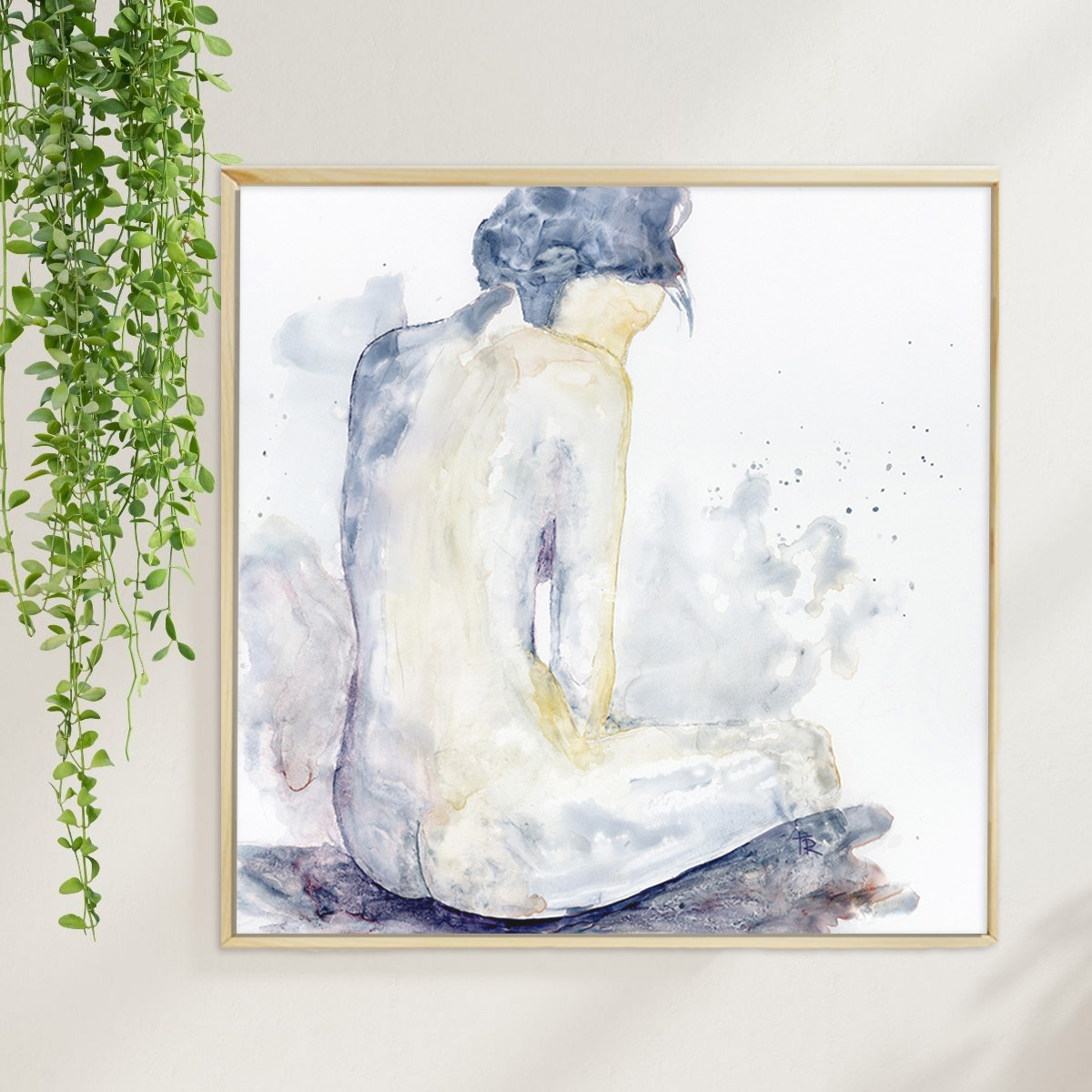 Atmospheric watercolor original figure art by Tara Rochelle