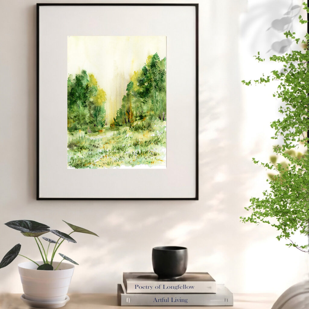 Watercolor--LarkspurMeadow-Art-Print-Wall-TaraRochelle